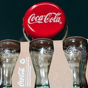 Coca-Cola Recycled Glass 2 oz. Set of Six Glasses NWT